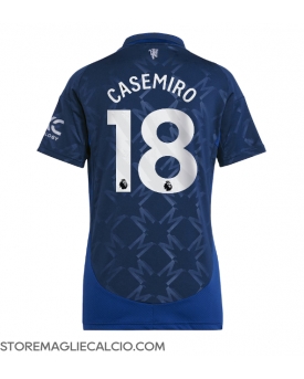 Manchester United Casemiro #18 Maglia Gara Trasferta Repliche 2024-25 Donna Maniche Corte